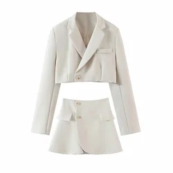 Mulheres blazer roupas de duas peças conjunto feminino ternos com saia feminino terno tweed mangas compridas saia curta ternos blazer