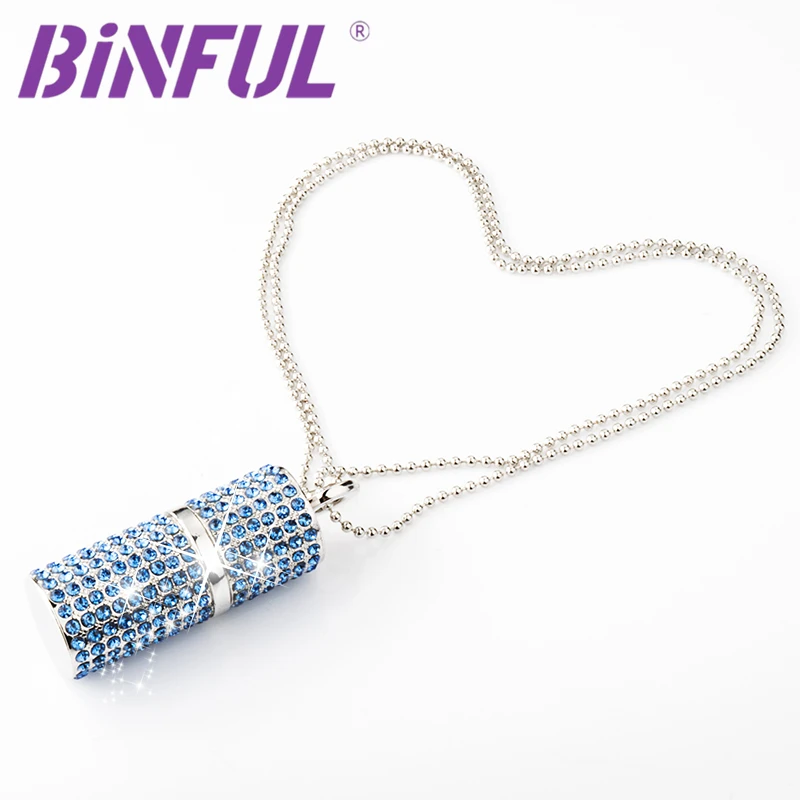 BiNFUL-Crystal USB Flash Drive, Inglês Colar Stick,