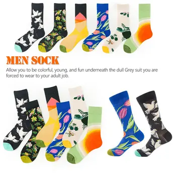 

Men Combed Cotton Socks Wedding Casual Business Sock Colorful Novelty Socks Business Causal Knitting Mens Colorful Socks
