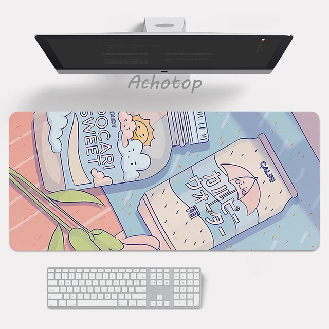 Large Anime Pink Mousepad Gamer Cute Kawaii XXL Gaming Mouse Pad Rubber Otaku Locking Edge Big Fashion Laptop Notebook Desk Mat 11