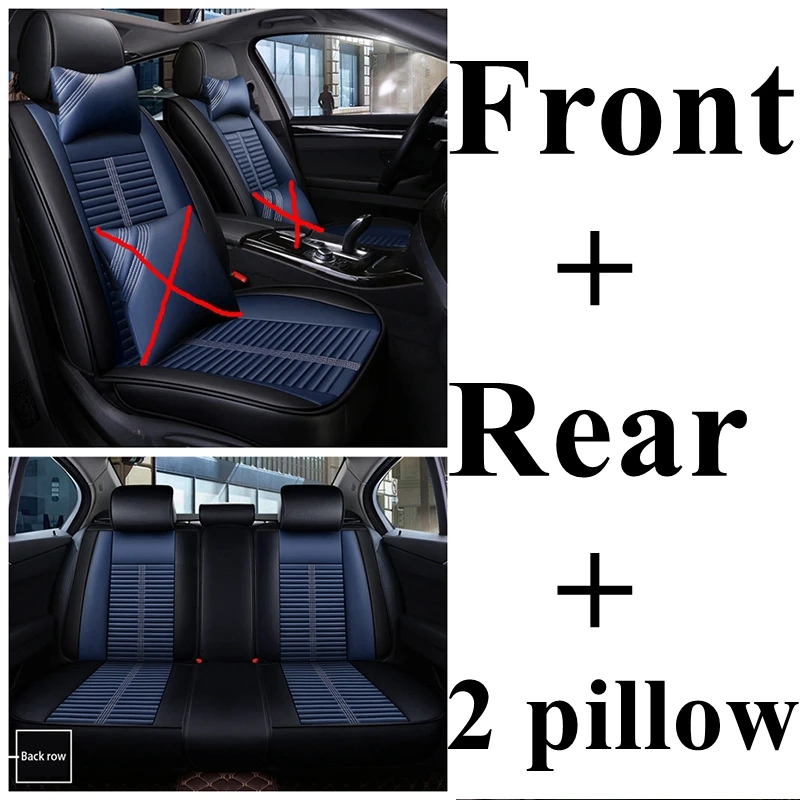 black blue comfort Набор чехлов для сидений автомобиля для ford focus 2 fiesta focus 3 mondeo mk4 focus mk2 focus fusion kuga ranger focus mk3 fiesta mk7 mondeo mk3 - Название цвета: black blue comfort