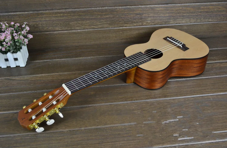 Акустическая Guitalele укулеле 28 дюймов Гавайская мини гитара 6 струн Ukelele Guitarra красное дерево Акация пицеа асперата Акация Уке