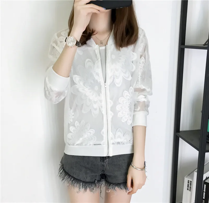 

Holiday Beach Coat Women's 2018 Spring And Summer Short Baseball Uniform Small Cardigan Thin Gauze Airable Shirt