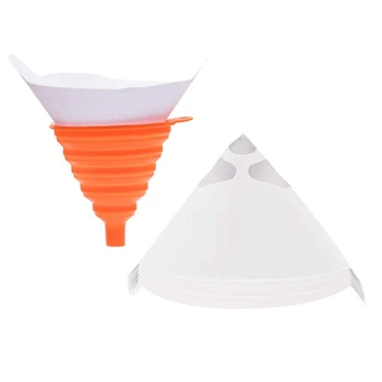

100 Micrometre Paint Cone Pigment Filter 1 Silicone Funnel 150 Paper Filter with Fine Nylon Mesh-Automotive, Crafts