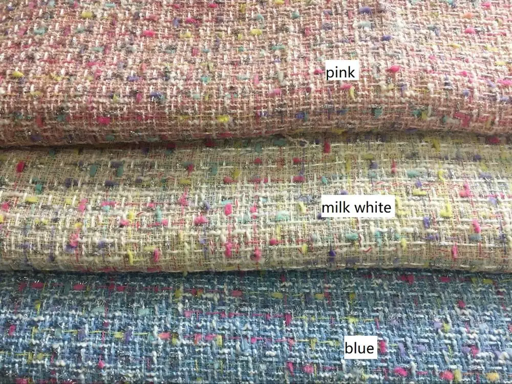 Твидовая ткань дизайнерский стиль с сияющей линией плетение 5" в ширину по метру