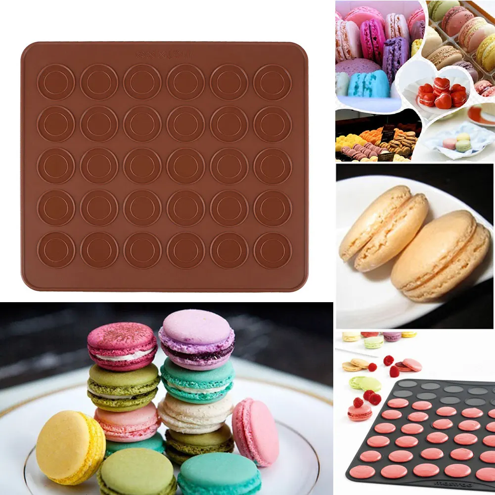 Силиконовые чехлы в форме печенья на мгновенной проявки Macaroon форма для выпечки печенья лист коврик DIY пресс-форм 30-полость