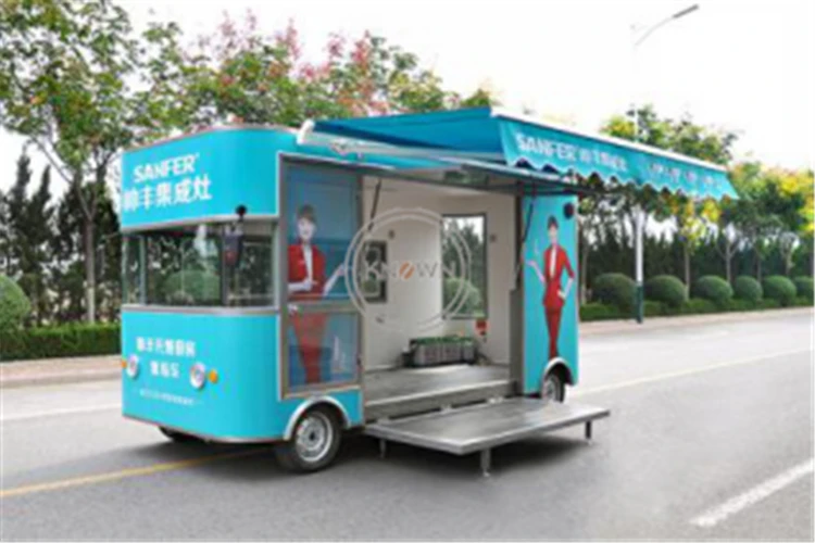 Сделано в Китае 4,6 м длинная Мобильная пищевая тележка заказной киоск с сенсорным экраном электрическая тележка для пищевых продуктов