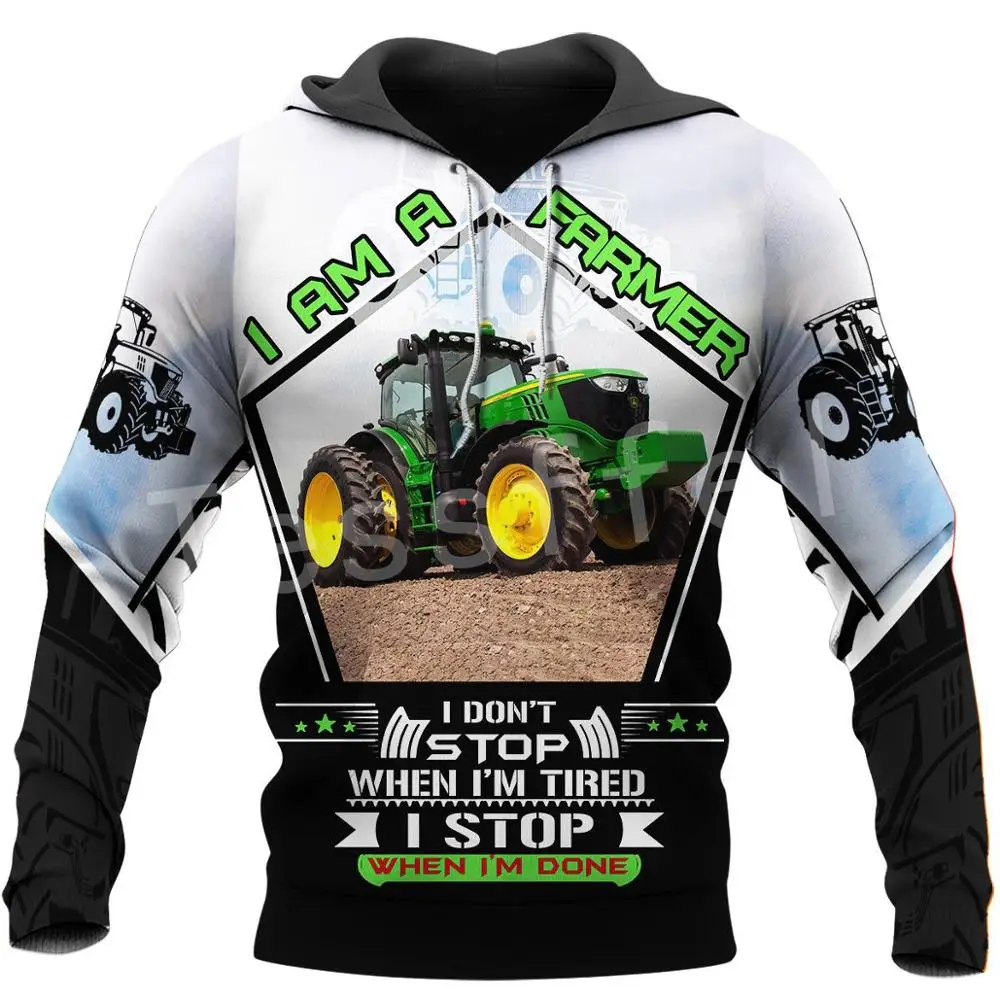 

Tessffel Worker Farmer Tractor Pullover Crewneck Streetwear Harajuku Funny Casual Tracksuit Autumn Hoodies 3DPrint Men/Women B15