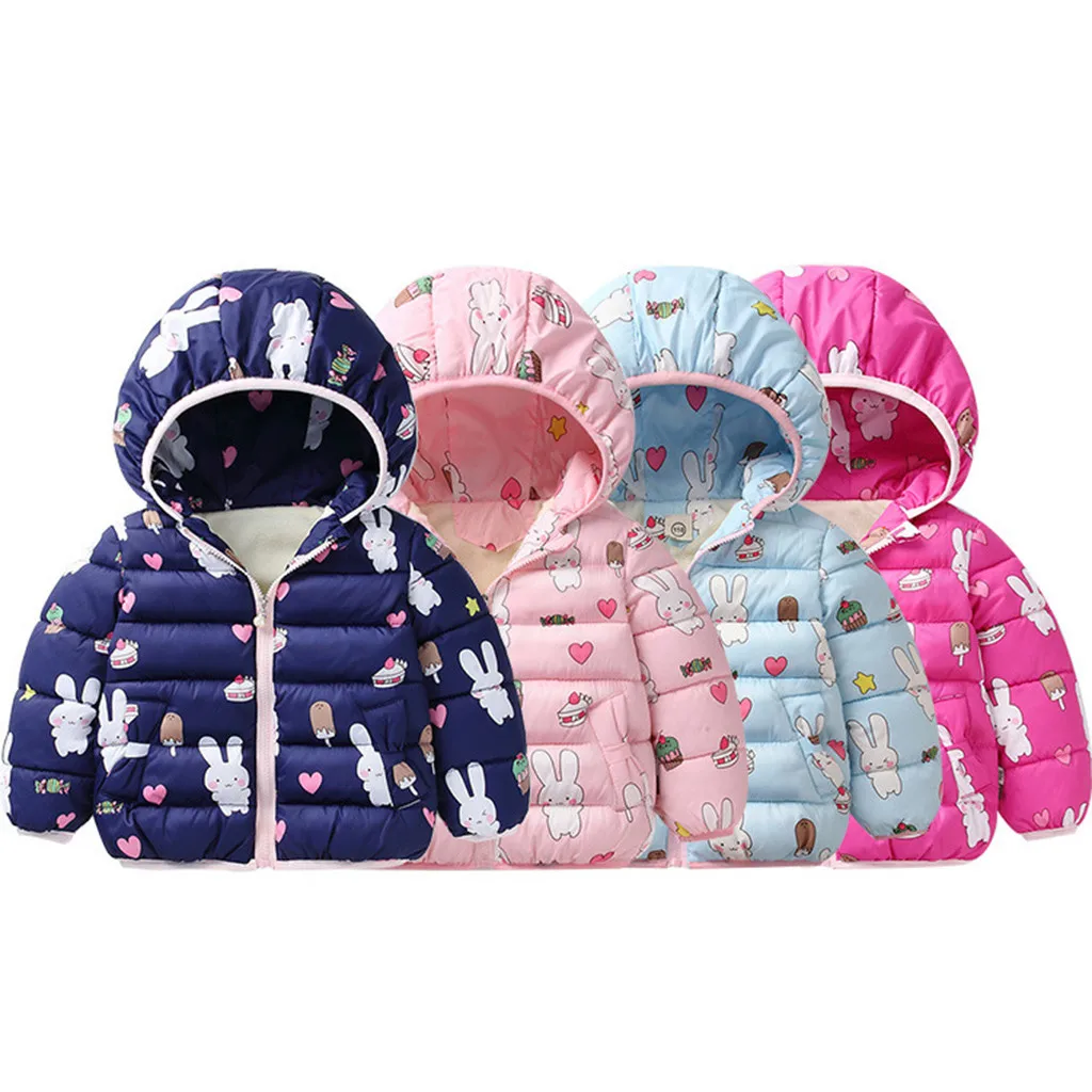 

Winter jackets Girls 2019 Toddler Baby Girls Winter Cartoon Windproof Coat Hooded Thicken Outwear Jacket Hot sale L501002