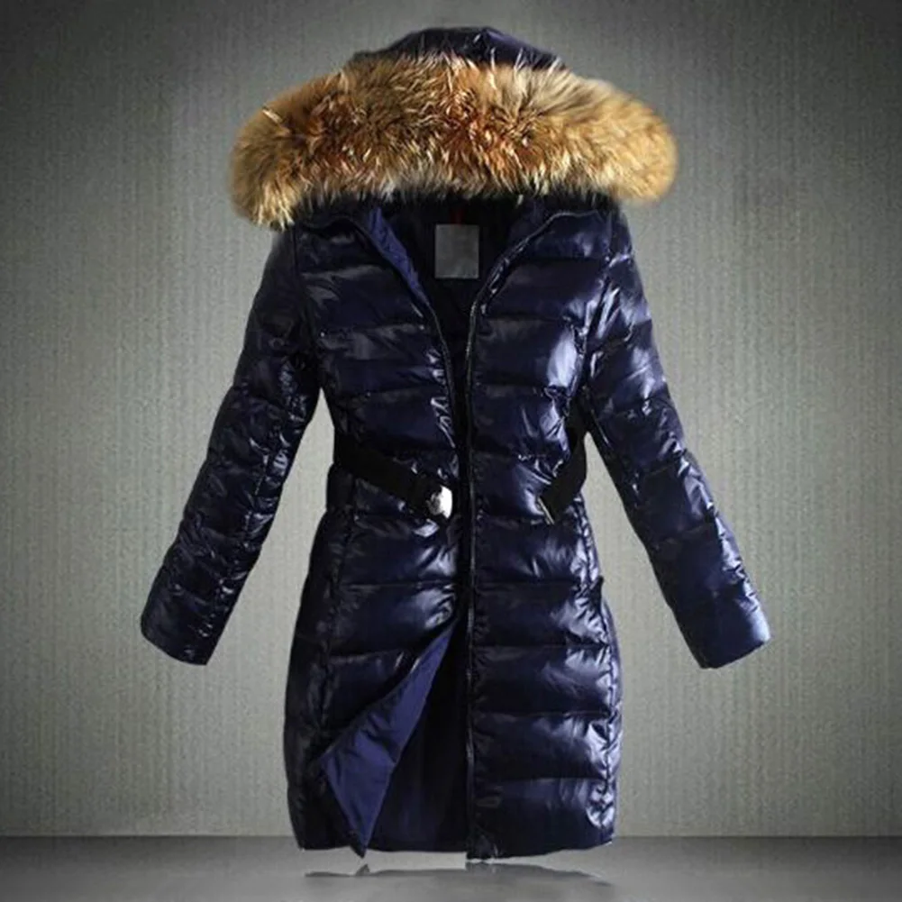 Зимний модный женский пуховик, одноцветное хлопковое пальто, воротник из искусственного меха, средней длины, пуховик, теплая верхняя одежда с капюшоном, парка