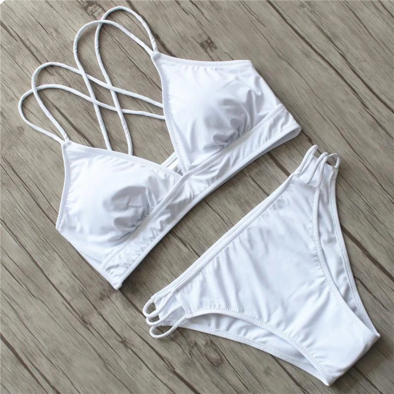 

2020 Women Micro Bikini set Push Up Swimwear Solid Beach Bathing Suit Brazilian Thong Swimsuit For Girls Bikini Swim Suit Femme