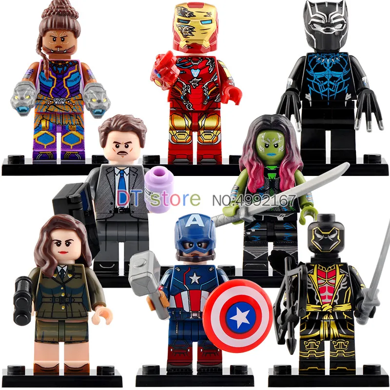 

50PCS Building Blocks Avengers 4 Iron Man Howard Sharon Carter Captain America Black Panther Toys WM6068