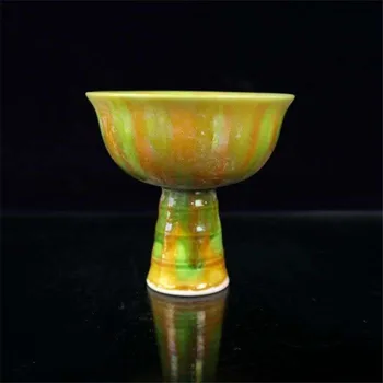 

Jingdezhen Porcelain Tiger Spot Glaze Goblet Yellow Cup Buddhist Prayer Cup Decoration Cup Lucky Home Decoration Gift