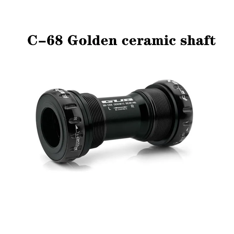Black ceramic GUB резьба BB вал керамический палин для Shimano полый Звездочка Горная дорога велосипед shaft68-73MM - Цвет: Black ceramic