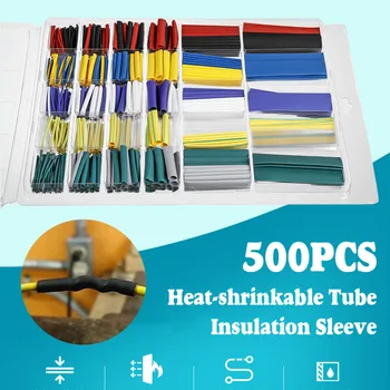 

500pcs/Set Heat shrink tube kit Insulation Sleeving termoretractil Polyolefin Shrinking Assorted Heat Shrink Tubing Wire Cable