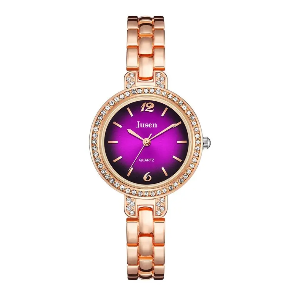 Женские часы люксовый бренд Простой инкрустированный сплав ремешок часы браслет часы женские кварцевые часы подарок часы наручные часы Reloj Mujer - Цвет: E