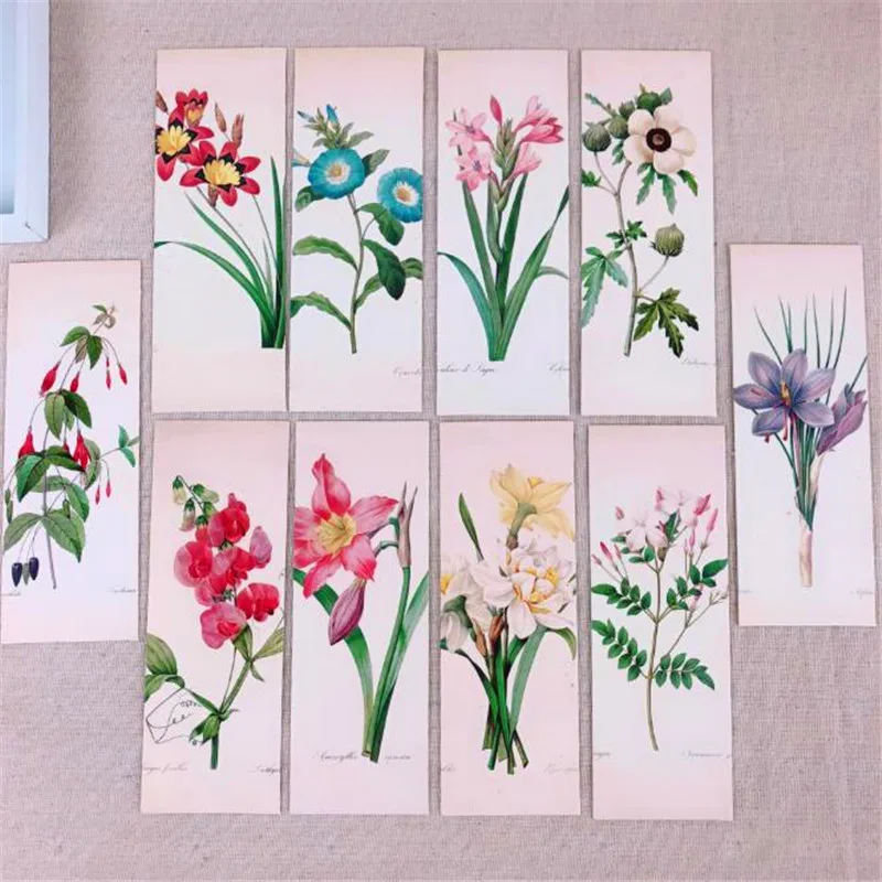 

32Pcs/set Beautiful Flowers Bookmarks Plant Leaves Message Cards Book Notes Paper Page Holder For Books School Stationery