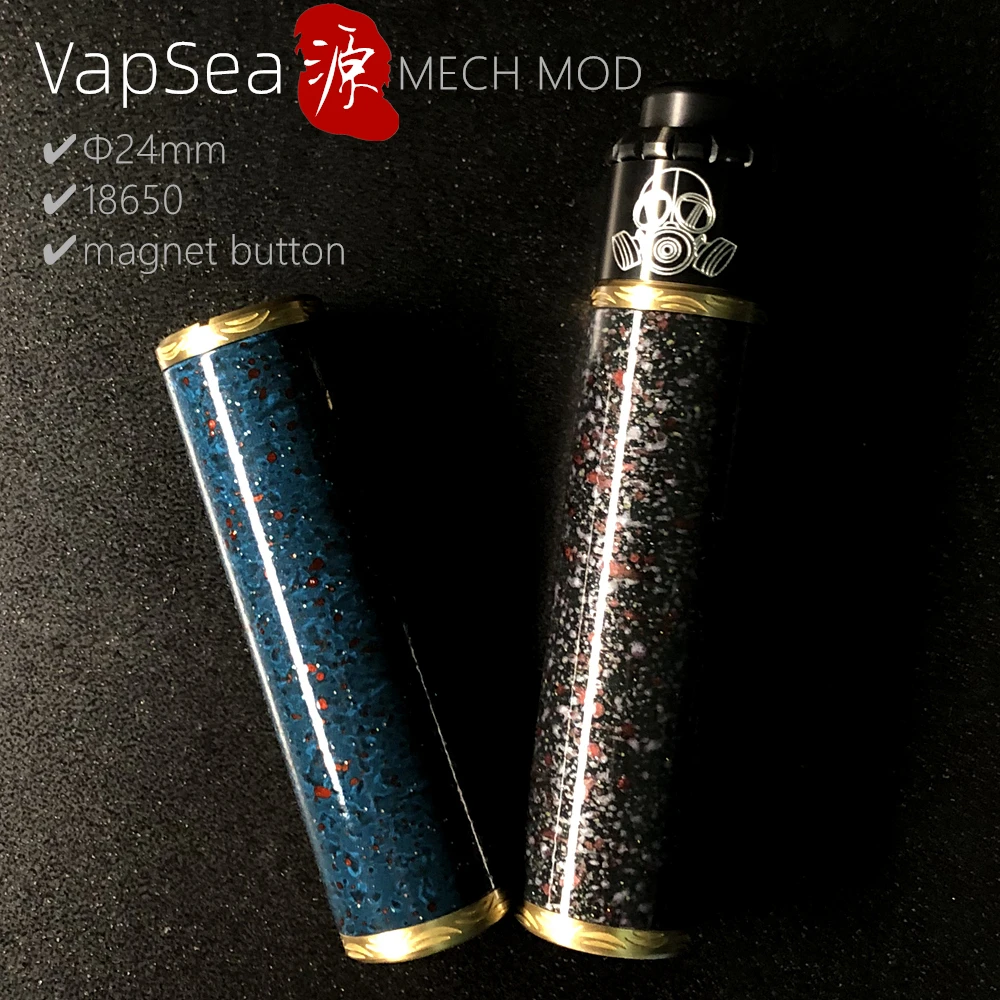 

Original VapSea YUAN 24mm Diameter 18650 mod kit battery Mechanical mod for vape mod 18650 electronic cigarette mech mod Kit