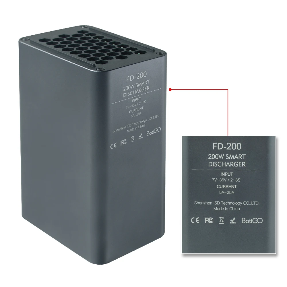 

ISDT FD200 200W Smart Control Discharger 25A Wireless APP Control Discharger Capacity 2-8S Lipo Battery Discharging