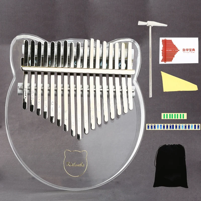Горячий AD 17 ключ калимба акриловый палец фортепиано ключей Mbira прозрачный