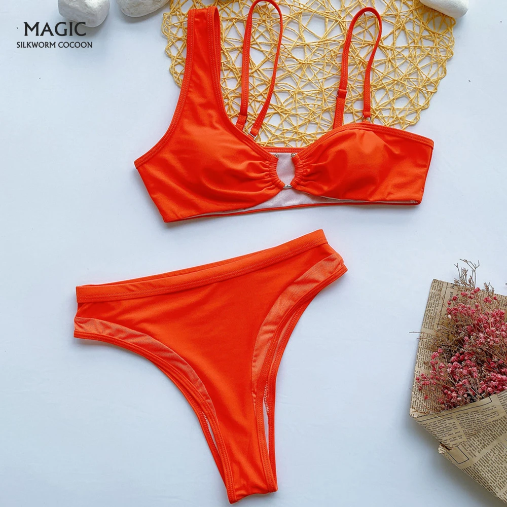 orange tankini swimsuit