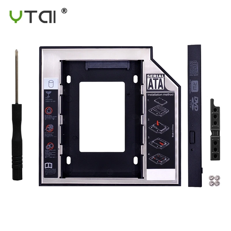 Универсальный SATA 3 0 2nd HDD Caddy 12 7 мм для 2 5 &quot2 ТБ SSD чехол Корпус жесткого диска с