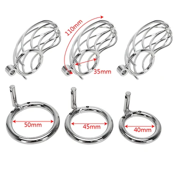 Cock Cage Penis Cock Ring Sleeve Lock Male Chastity Device Stainless Steel Lockable Sex Products Sex Toys for Men 6