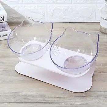 

Non-slip Cat Bowls Double Pet Bowls With Raised Stand Pet Food and Water Bowls For Cats Dogs Feeders Pet Products Cat Bowl
