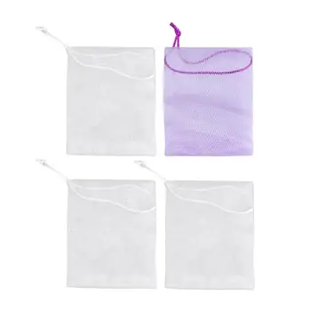 

4pcs/pack Exfoliating Natural Practical Mesh Soap Saver Effective Premium Convenient Durable Soap Holder Bubble Maker