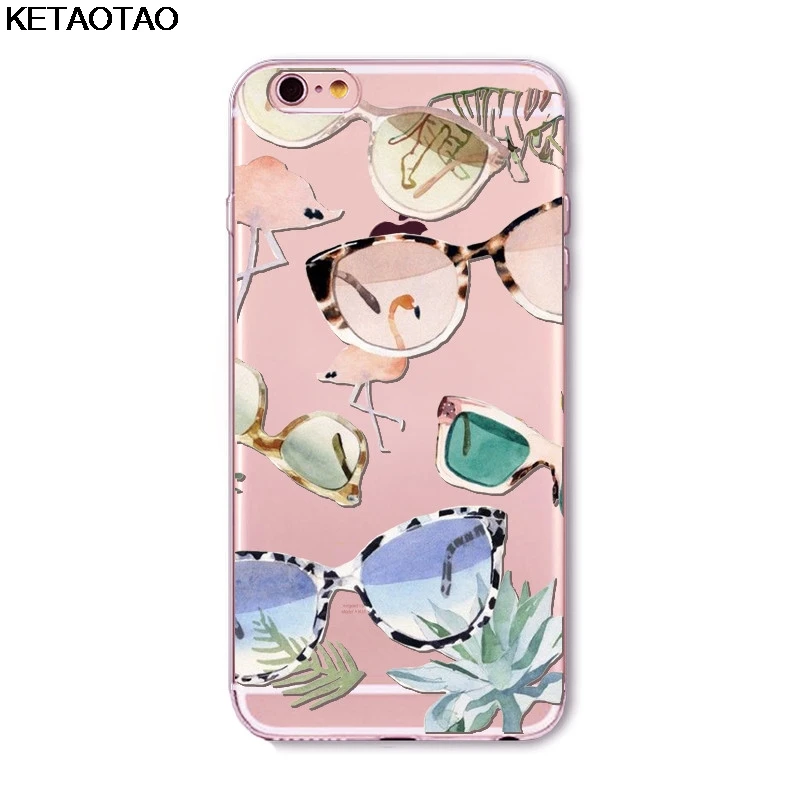 KETAOTAO модный красивый чехол для телефона s для iPhone 4S 5C 5S 6 6S 7 8 Plus X Чехол кристально чистый мягкий TPU чехол s - Цвет: Лаванда