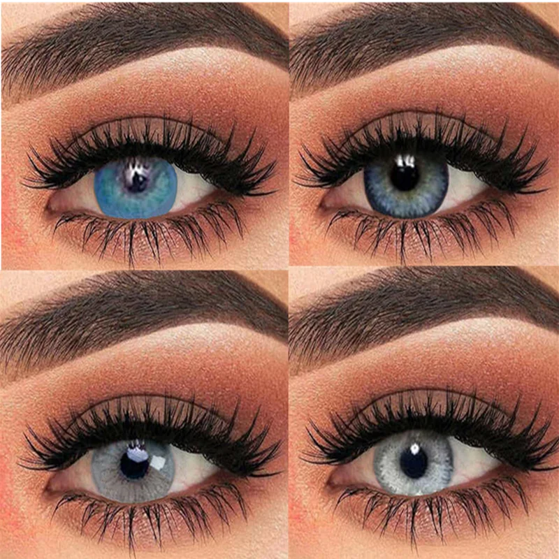 Lentillas de Color azul cielo para ojos, lentillas de contacto, Color azul cielo, 1 par