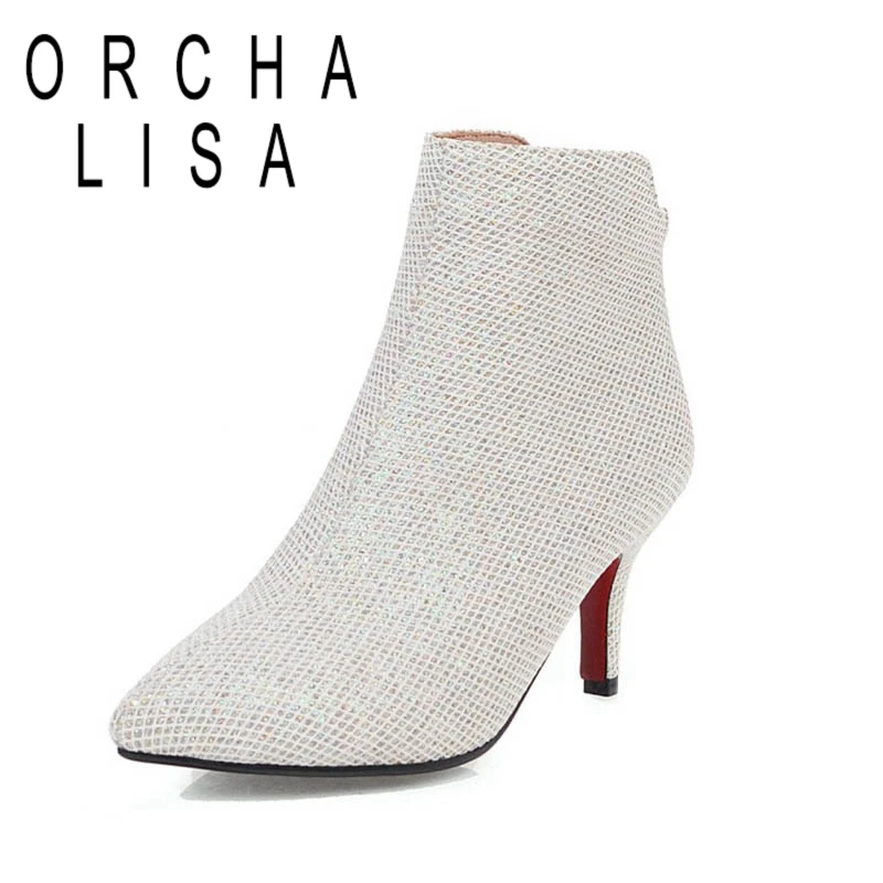 ORCHA LISA/женские осень-зима Ботильоны Туфли с острым носком на тонком каблуке Носок