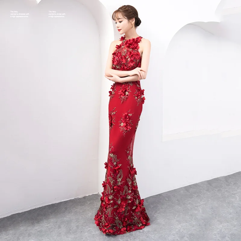 

Mermaid Evening Dress Ever Pretty 2019 Long Sexy Sleeveless Split Formal Celebrity Lace Evening Gown party night gown de fiesta