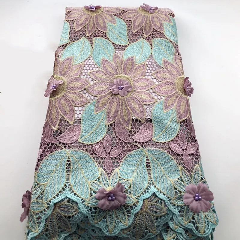 3D Цветы из бисера африканская кружевная ткань ФРАНЦУЗСКИЙ шнур кружева высокое качество нигерийские гипюровые кружевные ткани для свадьбы mv160
