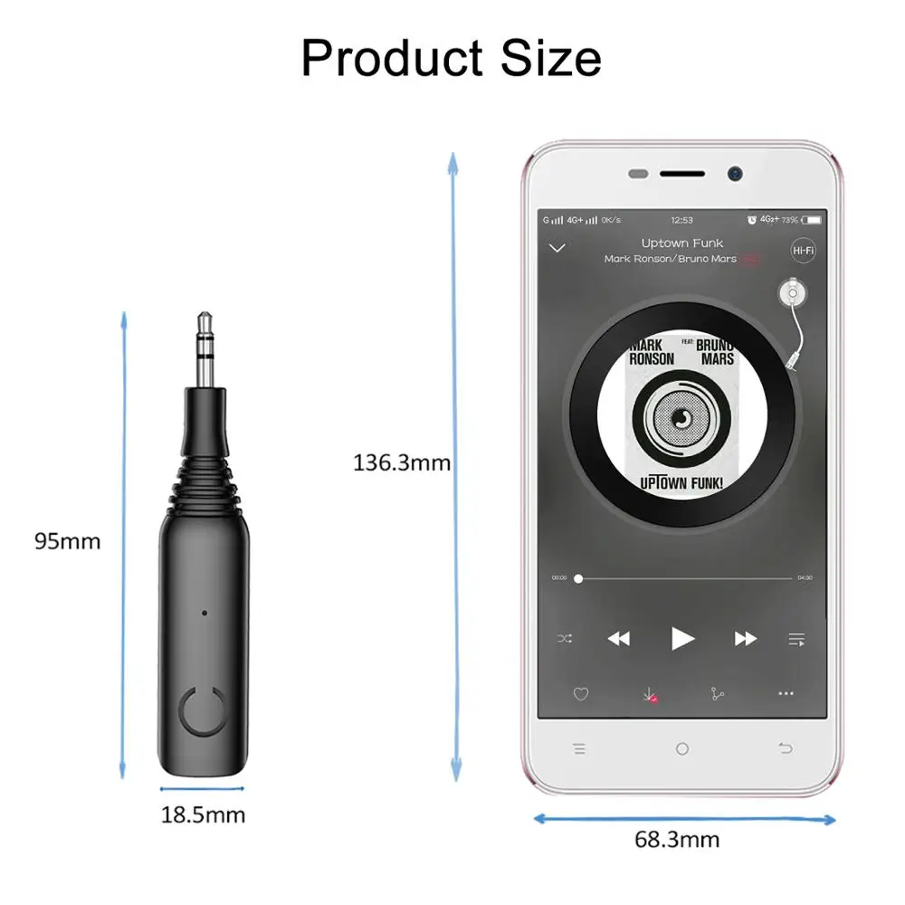 Портативный Bluetooth 5,0 QCC3005 Aptx с низкой задержкой RCA Aux 3,5 мм стерео музыкальный приемник Мини беспроводной Handsfree MP3 аудио адаптер