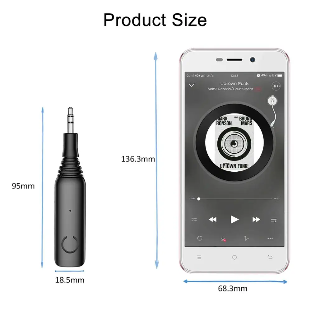 Портативный Bluetooth 5 0 QCC3005 Aptx с низкой задержкой RCA Aux 3 мм стерео музыкальный
