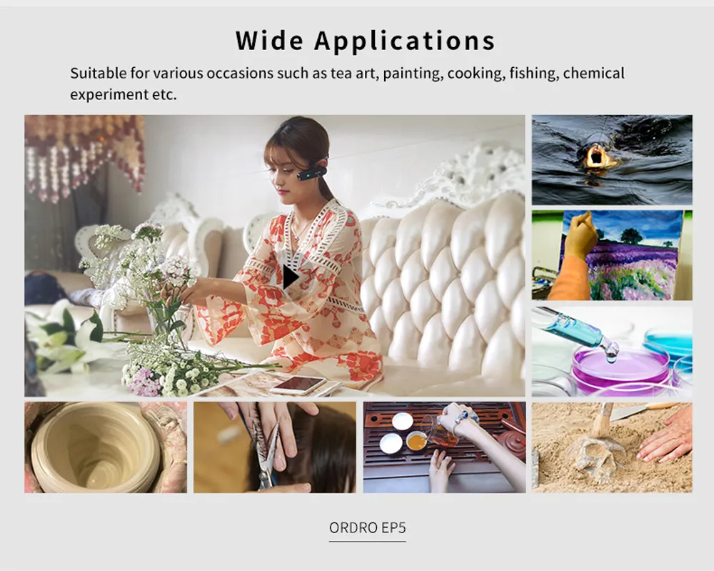  ORDRO EP5 cabeza acción Mini DV videocámara Full HD 1080P cámara de vídeo Wifi incorporado micrófon