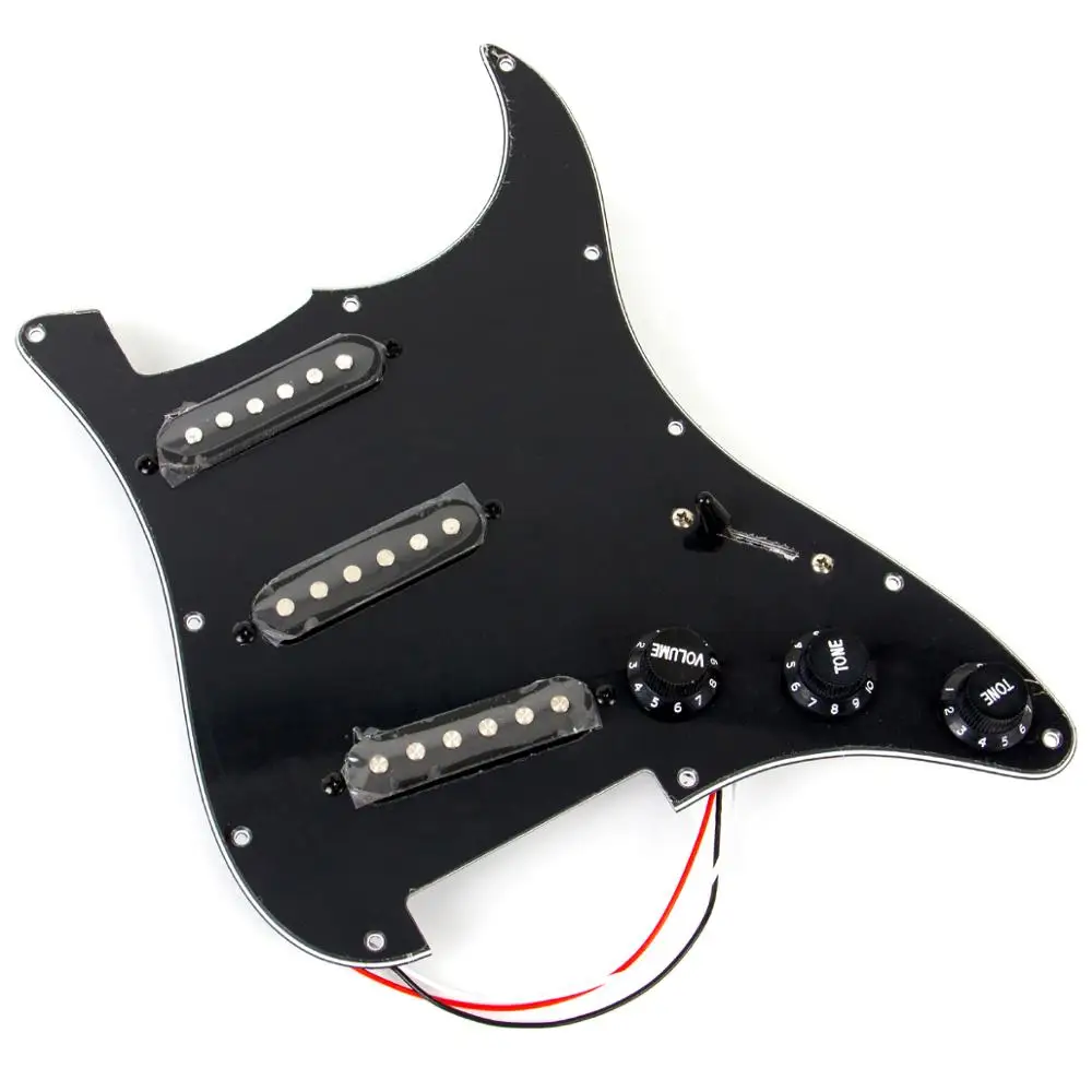 Черный предпроводной Pickguard 3 одна катушка для замены гитары Fender Strat|single coil|prewired