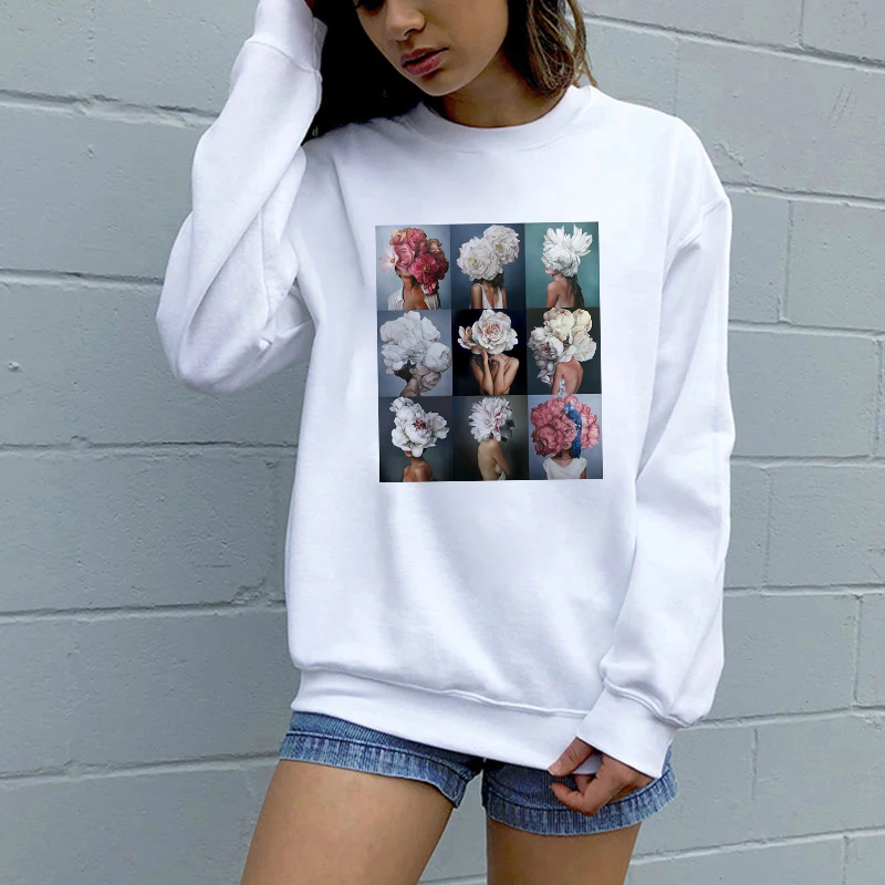 

Women Hoodies Sweatshirts 2019 Autumn Aesthetic print Long Sleeve Pocket Pullover Hoodie Female Casual Warm Hooded Sweatshirt