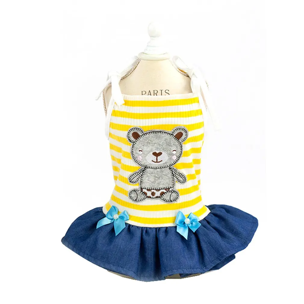 Summer Pet Bear Clothing Pet Clothes Dog Clothes Pet Skirt Dog Clothing Spring And Summer 19 Bears Dress - Цвет: Цвет: желтый