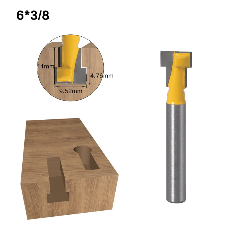 

6mm Shank T-Slot Cutter Router Bit Woodworking Carving Keyhole Milling Tool new arrival household supplies