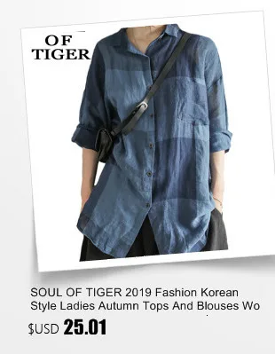 SOUL OF TIGER весенние модные женские Лоскутные рубашки женские повседневные топы и блузки женская одежда с длинным рукавом размера плюс