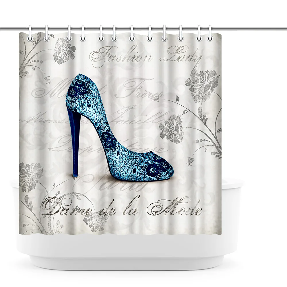 

Waterproof Shower Curtain High Heels Polyester Fabric Photo Custom Bath Curtain for Bathroom Decor with Hooks 180x180cm Cortina