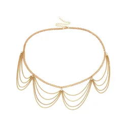 European And American Fashion Personality Fashion Sexy Body Chain Female Multi-layer Metal Chain Tassel Pendant Waist Chain