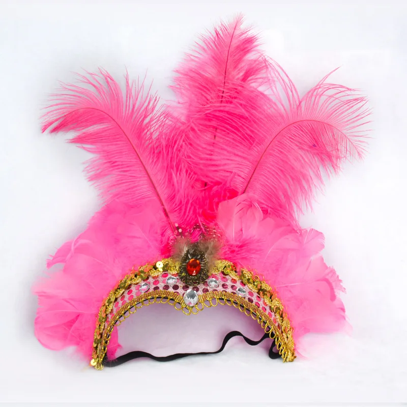 Самба ободок с перьями павлина драгоценный камень головной убор Showgirl головной убор Карнавал