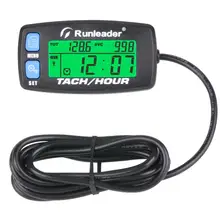 Inductive Tachometer Gauge Alert RPM Engine Hour Meter Backlit Resettable Tacho Hour Meters for Motorcycle ATV Lawn Mower