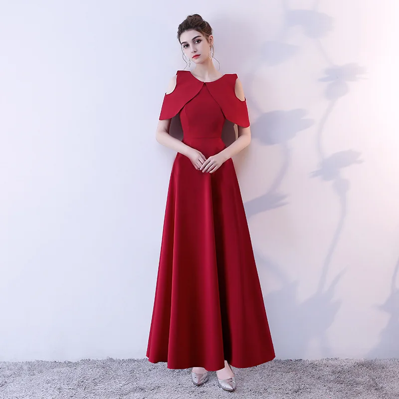 Red-Long-A Новые Вечерние для хозяйки банкета платье длинный свитер женское платье черные платья для невесты Короткие Creme Короткие вечерние платья элегантные - Цвет: Red-Long-A