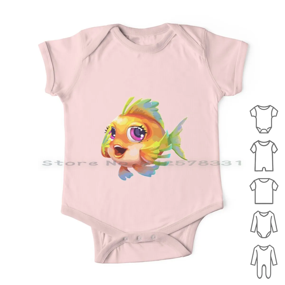 

The Pretty Fish Newborn Baby Clothes Rompers Cotton Jumpsuits Popular Fish Animal Multicolored Infant Long Sleeve Sleeveless