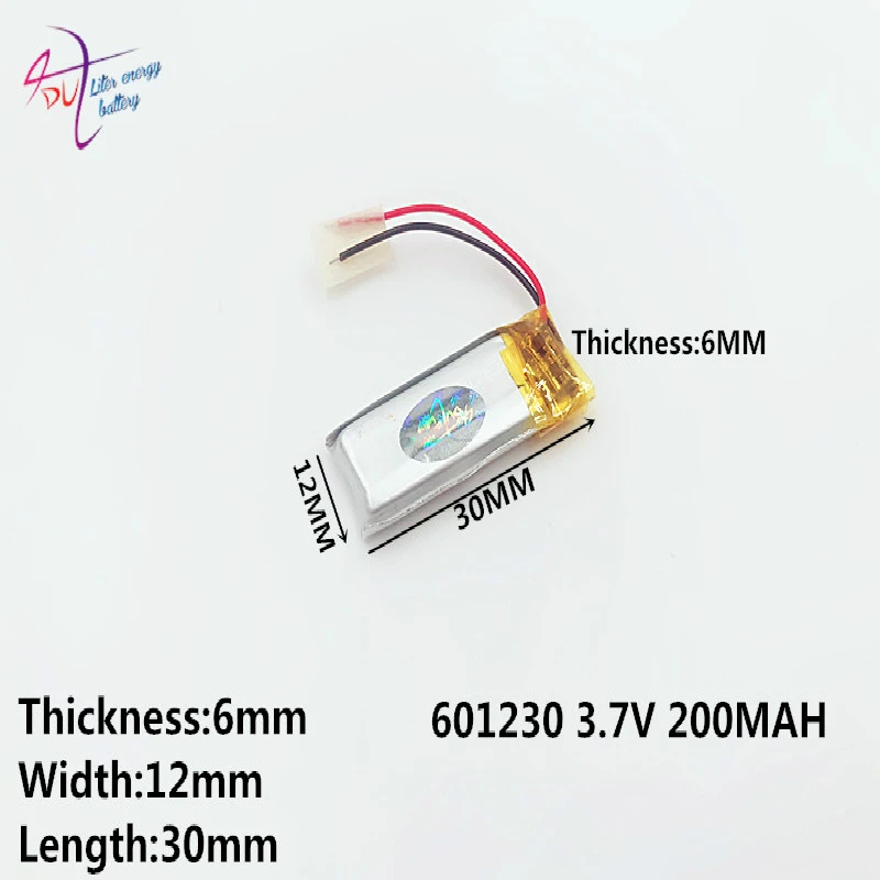 (5 шт./лот) полимерная литий-ионная батарея 200 мАч 3 7 в 601230 061230 Ce Fcc Rohs Msds