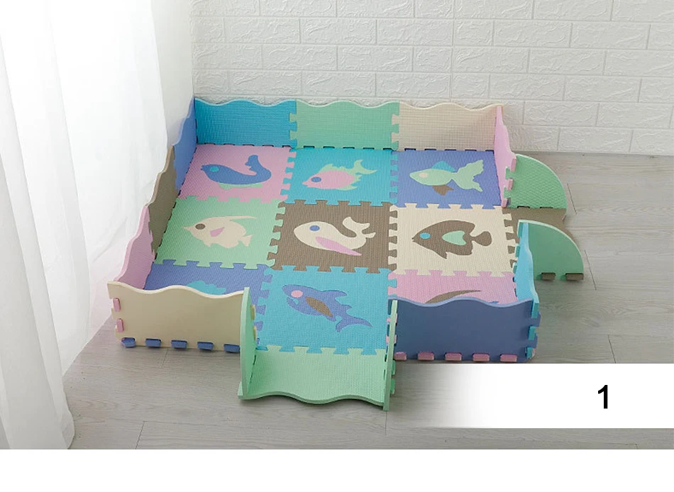 Esteira com Cerca Brinquedos para Crianças Espuma Jogar Bebê Quebra-cabeça Jigsaw Piso Desenvolvimento Esteiras Engrossar Tapete Almofada Atividade Educacional Eva 16 High Quality Brinquedos e hobbies